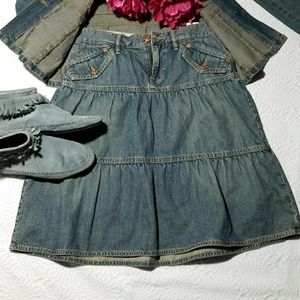 VTG In Wear Louisville tiered jeans skirt